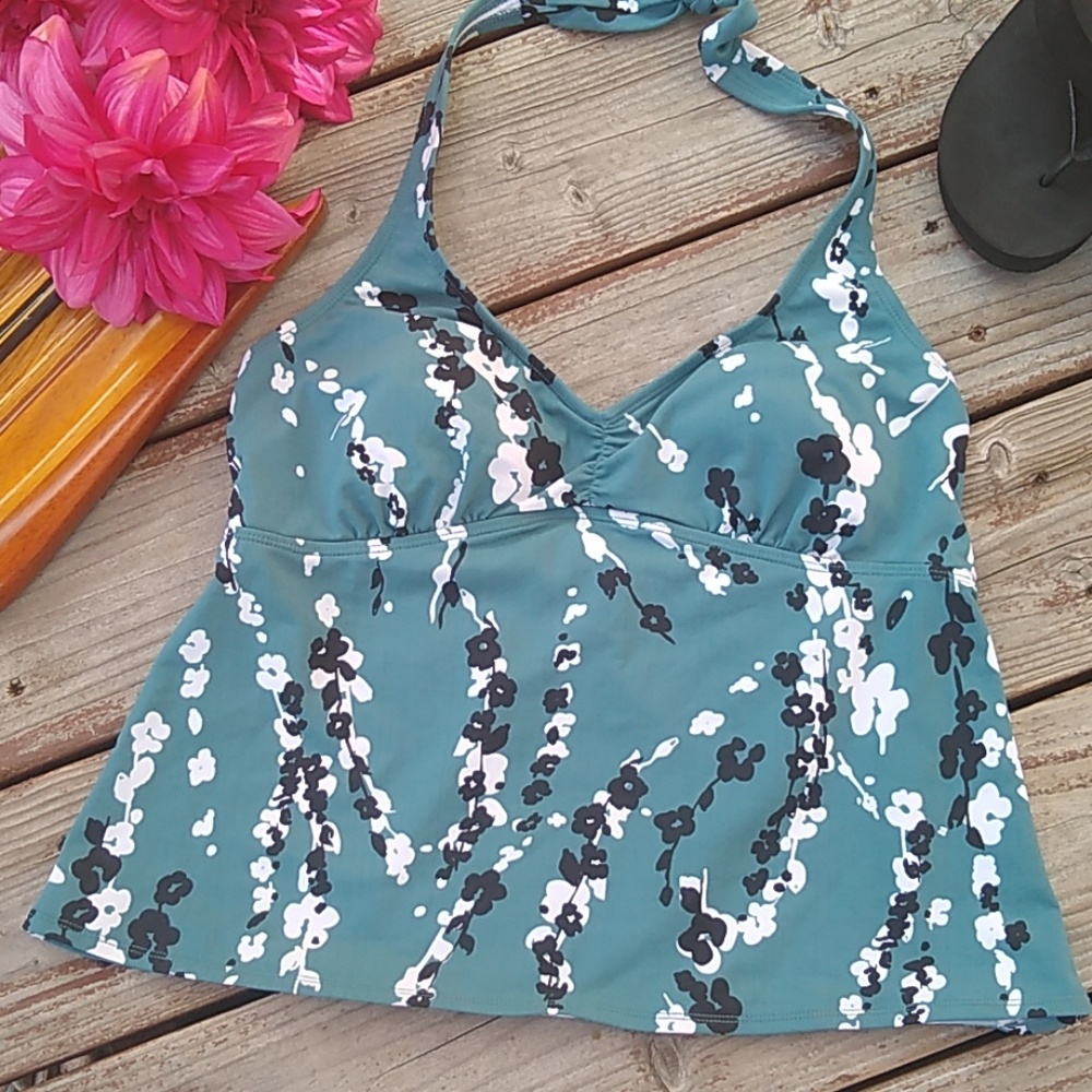❤️SOLD!❤️ Merona Turquoise Floral Tankini - Picture 6 of 6